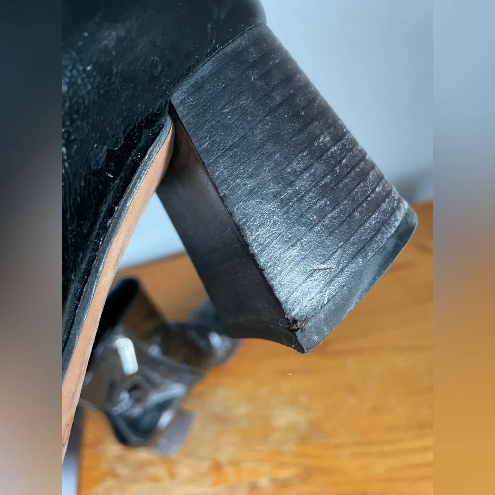 Jimmy Choo Patent Leather Block Heel Booties Size EU 37 - Picture 9 of 10